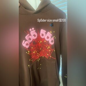 Brown Sp5der Angel Numbers Hoodie